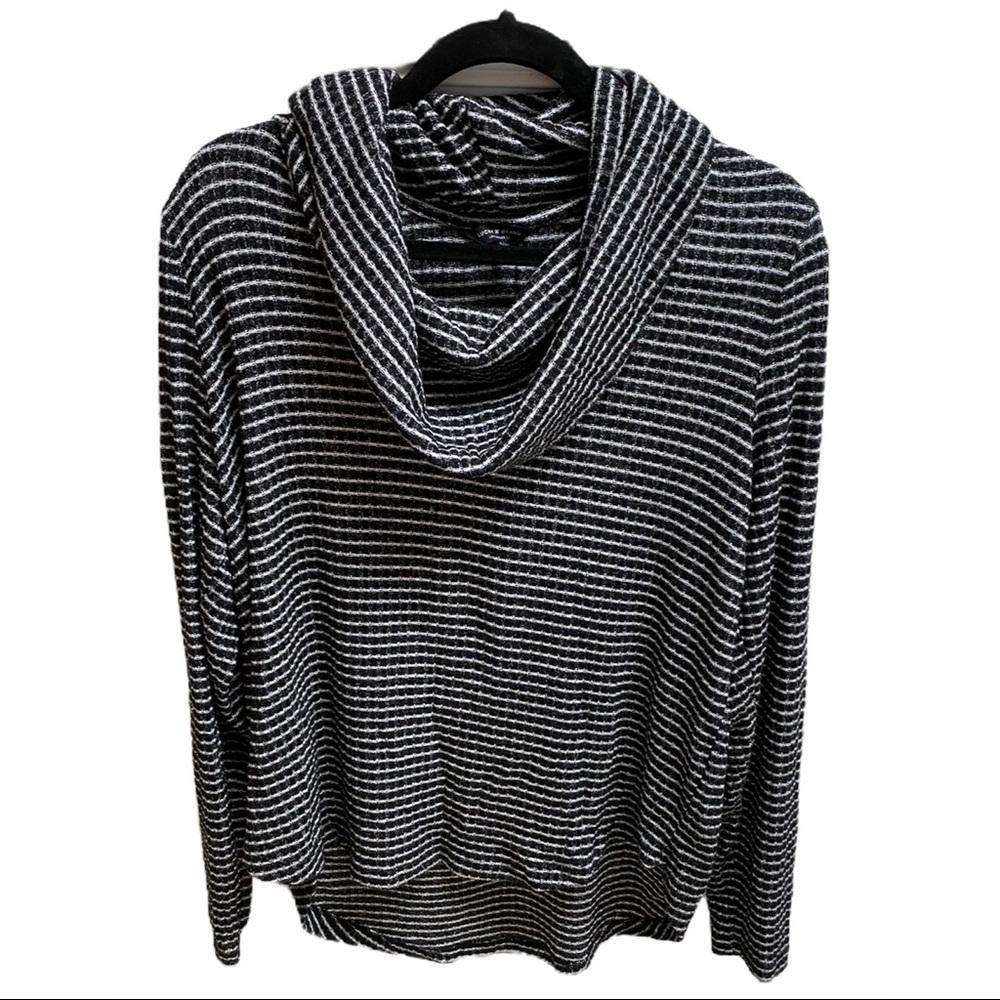 Lucky Brand White & Black Cowl neck Sweater XL